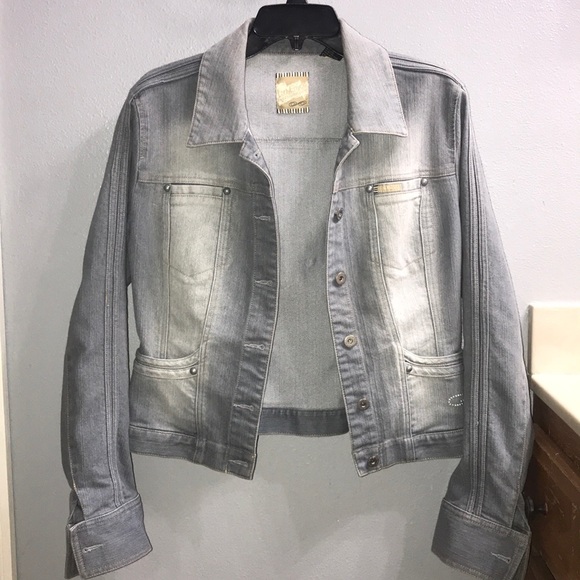 Lady Enyce Jackets & Blazers - Grey Washed Denim Jacket